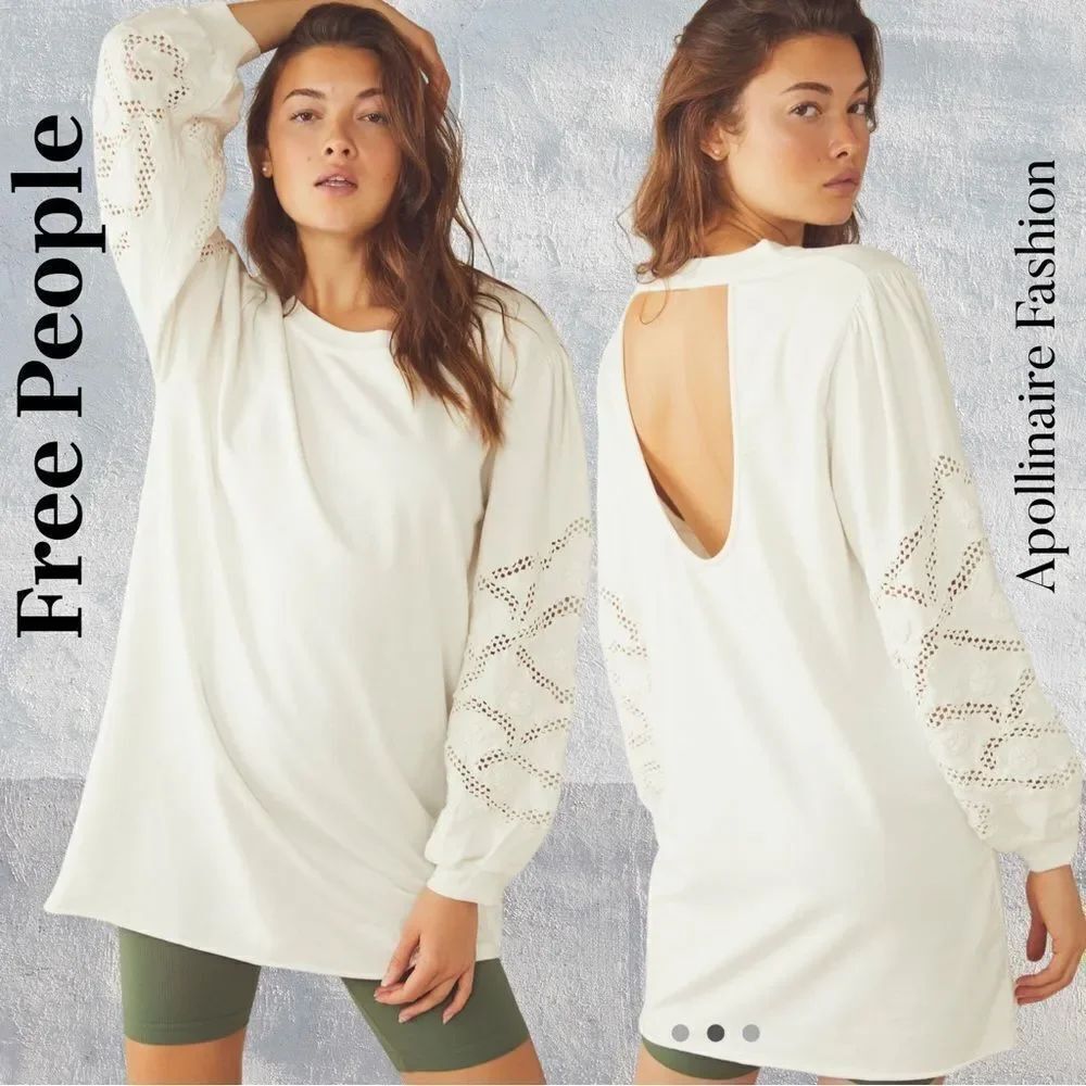 Free People On a Cloud Pullover in Ivory Medium NWOT
